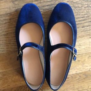 JCrew this season. Velvet navy Mary Janes. Size 7.5